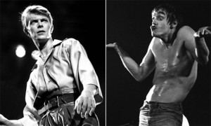 David Bowie and Iggy Pop in 1978 and 1977 respectively